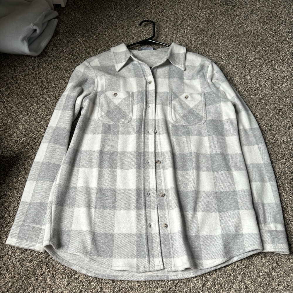 Gray Plaid Button Down Shirt